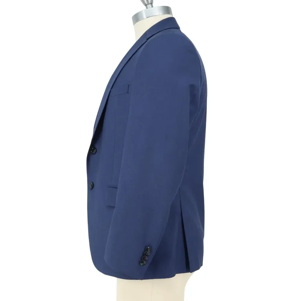 Calvin Klein Sport Coat Mens 42S Blue Wool Lined Blazer Jacket Preppy Career